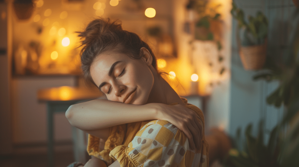 simmuh_person_massaging_her_arm_with_closed_eyes_in_her_cosy_ho_2626f5fc-9e99-4d36-a352-32aa19c063cf